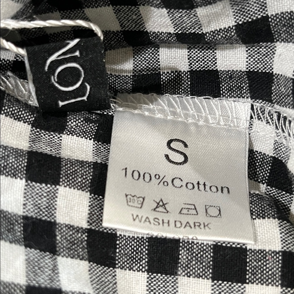 LOMON Black & White Gingham PLAID Wide Leg BOXER Pants WOMEN S - Picture 8 of 10